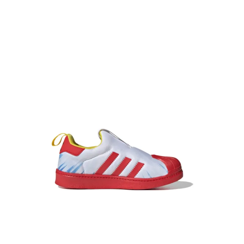 Adidas Originals SUPERSTAR 360 360 Breathable Low-Top Skateboard Shoes White Red Children Aged 3-7 Years Old-1