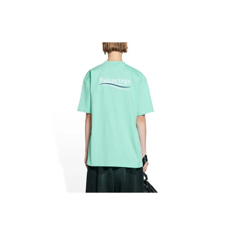 Balenciaga T Shirt Loose Fit Women's Mint Green-3