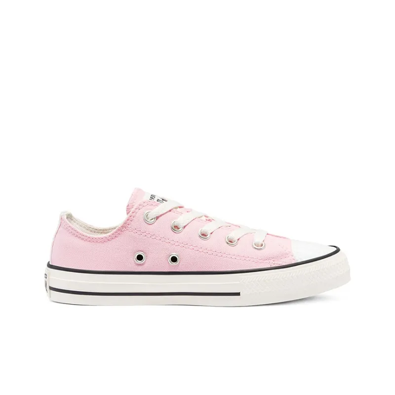Converse Chuck Taylor All Star Low Top Anti Slip Wear Resistant Low Top Kids Canvas Shoes Pink White Teenagers-1