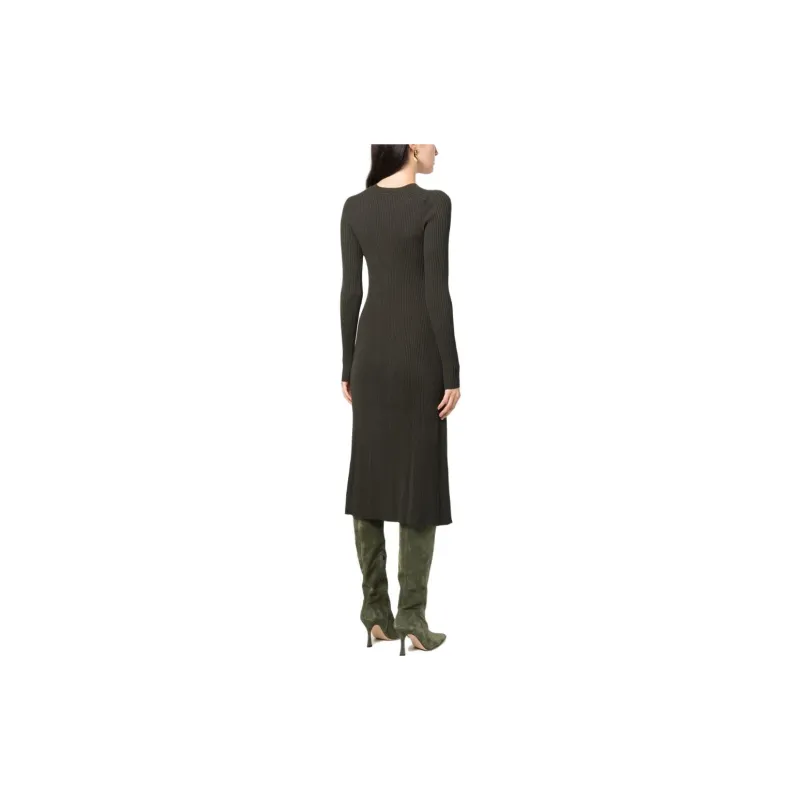 PAROSH Long Sleeved Dresses Women's Green-3