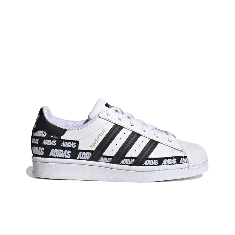 Adidas Originals Superstar Series J Breathable Low Top Skateboard Shoes White Teenagers-1