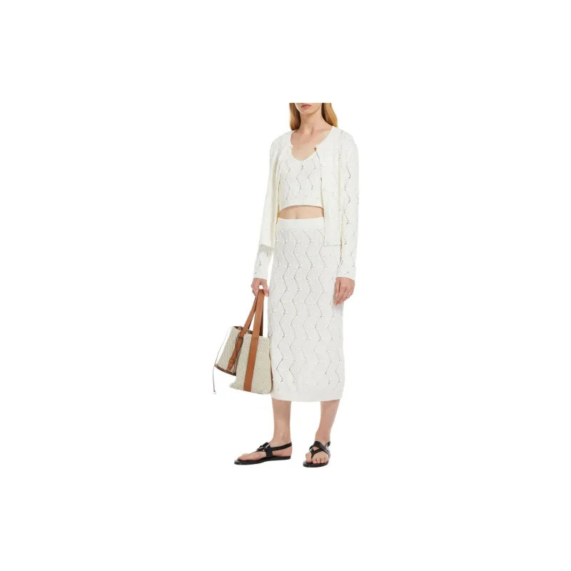 MaxMara Casual Long Skirts Women's White-1