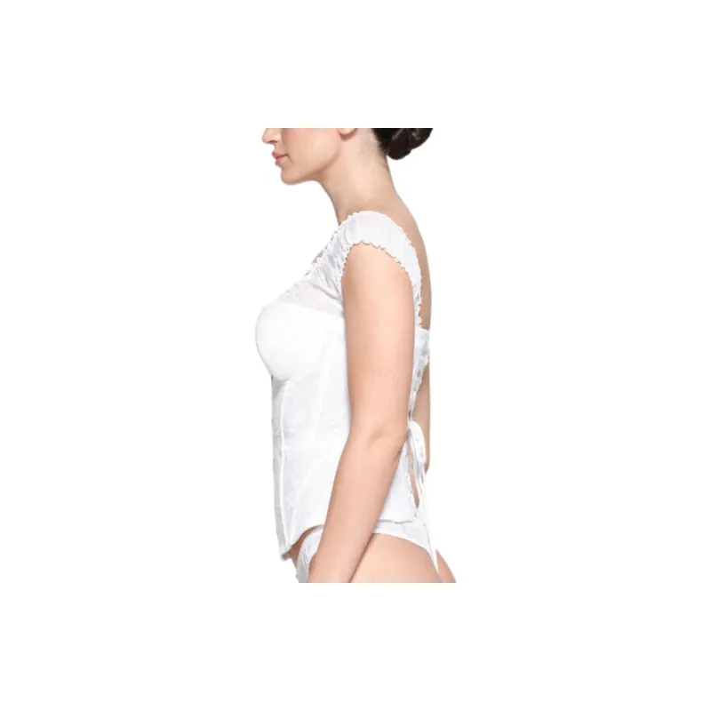 SKIMS ROMANCE LACE CORSET Strapless Top Women's SNOW/Snow-2