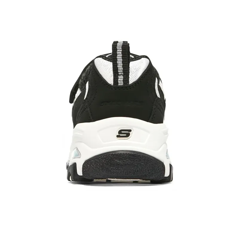 Skechers D'LITES Series Cushioning Anti-Slip And Wear-Resistant Kids Lifestyle Shoes Black White Teenagers-3