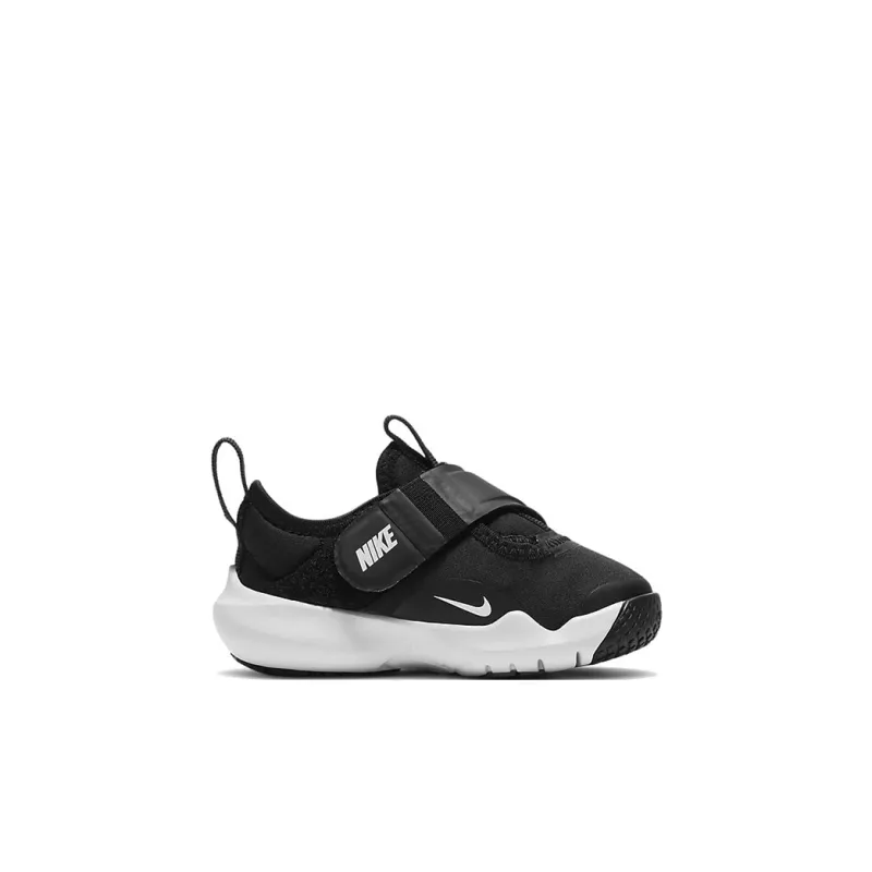 Nike Flex Advance Slip Resistant Cushioning Abrasion Resistant Low Top Running Shoes Black White Infant And Toddler-1
