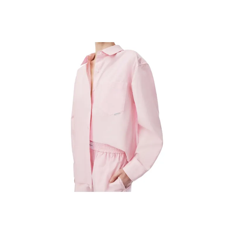 Alexander Wang Boyfriend Logo Flag Tag Shirt Light Pink-2