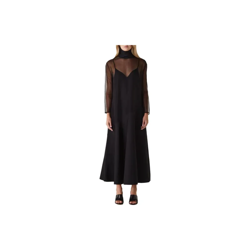 KHAITE Bellamy Silk Midi Dress-1
