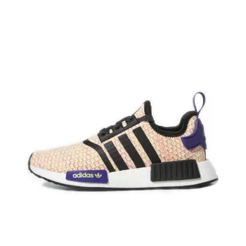 Adidas Originals NMD_R1 Cushioned Slip Resistant Abrasion Resistant Low Top Sports Casual Shoes Pink Purple Teenagers