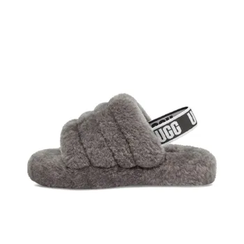 UGG Fluff Yeah Slide Charcoal Kids