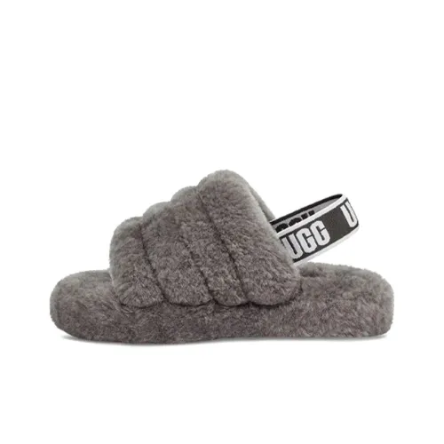 UGG Fluff Yeah Slide Charcoal Kids