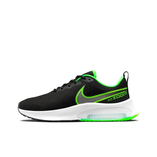 Nike Air Zoom Arcadia Anti Slip And Wear Resistant Breathable Low Top Kids' Running Shoes Black Green Teenagers