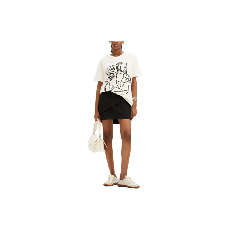 Desigual T Shirts Women's White-1
