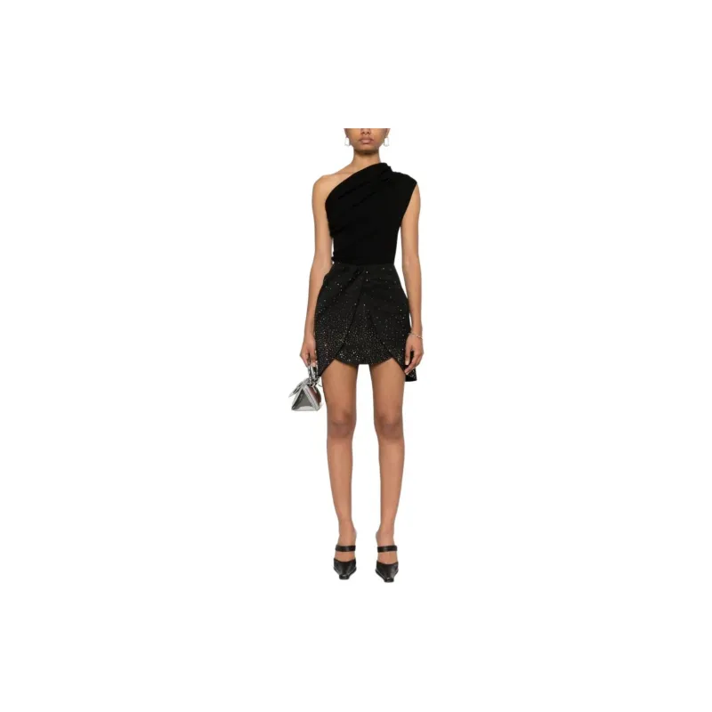 OFF-WHITE Embellished Pleated Mini Skirt-1