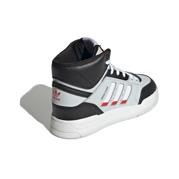 Adidas Originals Drop Step Abrasion Resistant High Top Kids' Skateboarding Shoes Gray Black Teenagers-3