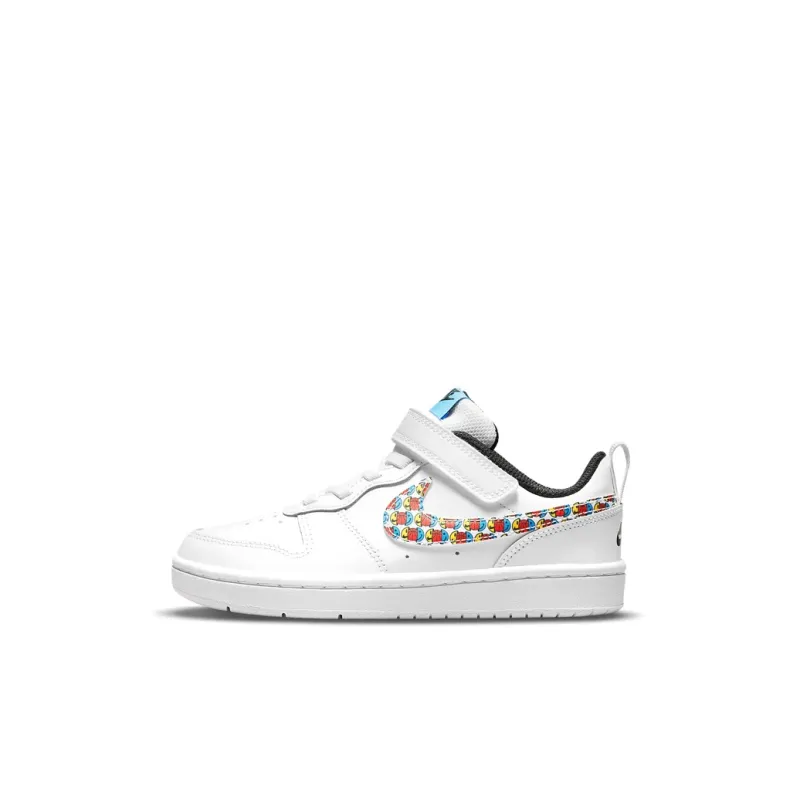Nike Low 2 SE Slip Resistant Cushioning Abrasion Resistant Low Top Skateboard Shoes White Children Aged 3 7 Years Old-0