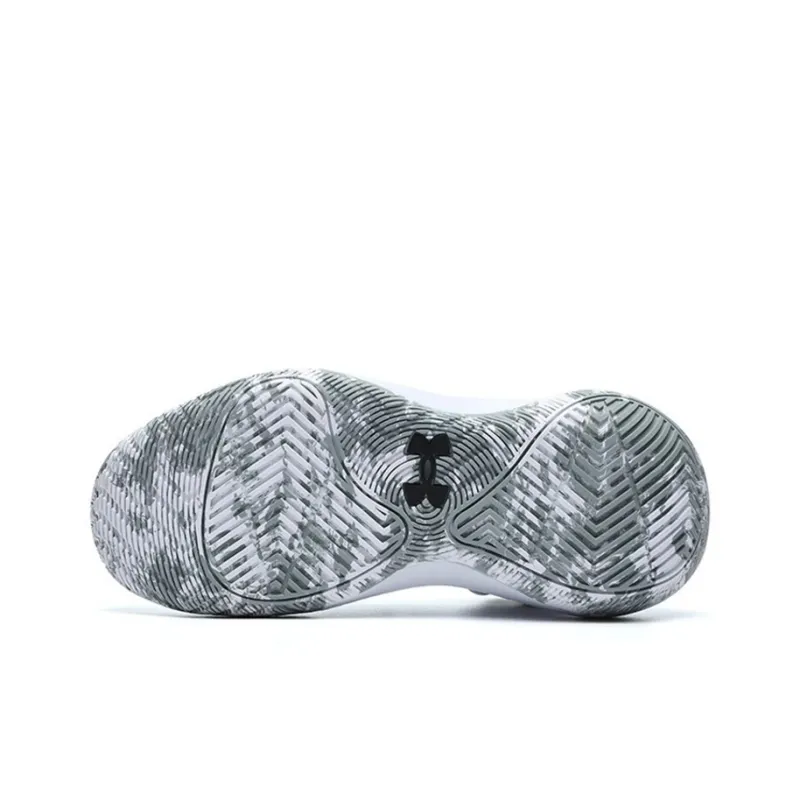 Under Armour Jet '21 SYN Anti Slip Wear Resistant Mid Top Performance Basketball Shoes White Teenagers-3