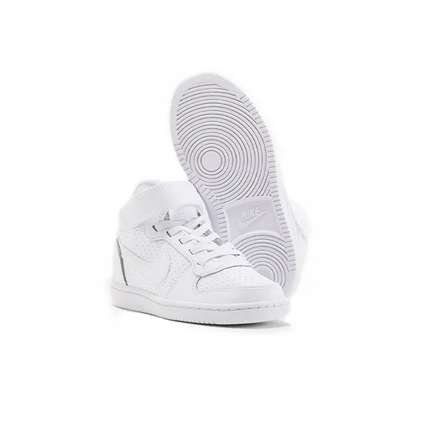 Nike Court Borough Abrasion Resistant Slip Resistant Support Mid Top Skateboard Shoes White Children Aged 3 7 Years Old-4