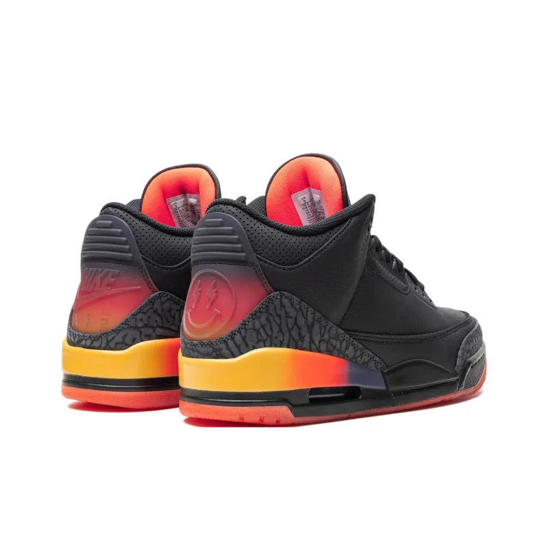 J Balvin x Jordan Air Jordan 3 Cushioning Wear-Resistant High-Top Basketball Shoes Men's Black-3