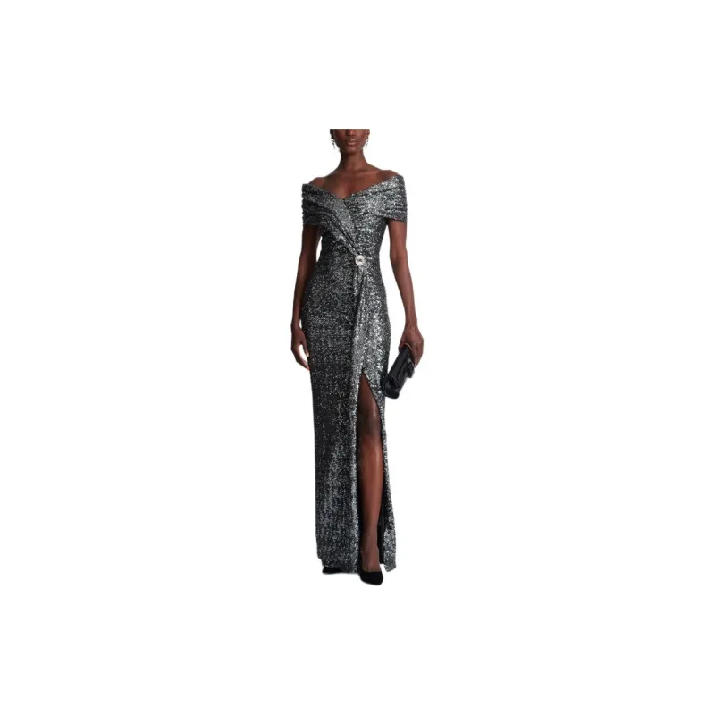 BALMAIN Sleeveless Dress Women's Silver-1