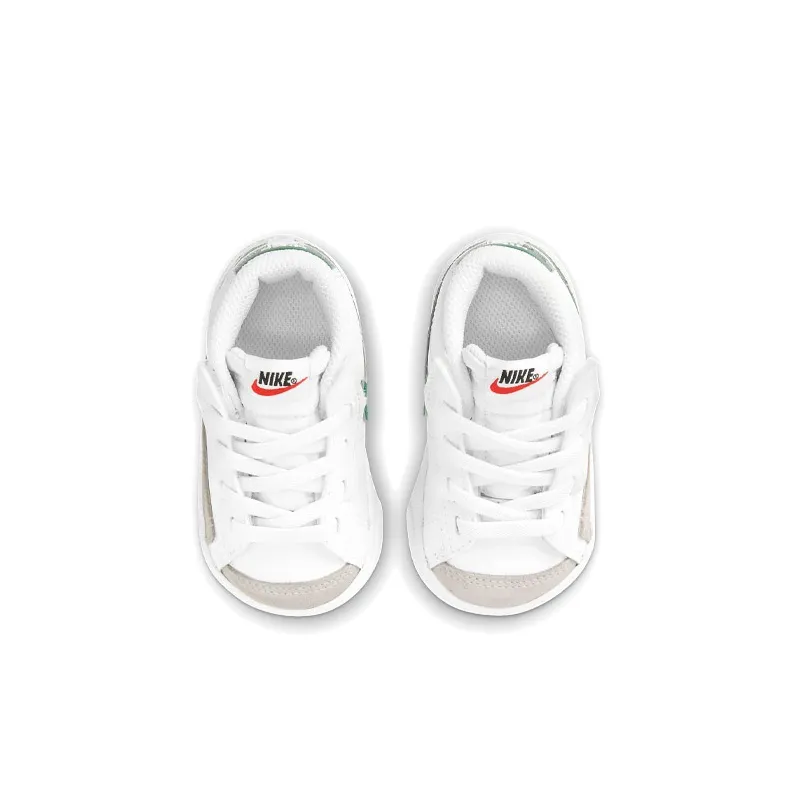 Nike Blazer 77 Abrasion Resistant Mid Top Skateboard Shoes White Green Infant And Toddler-3