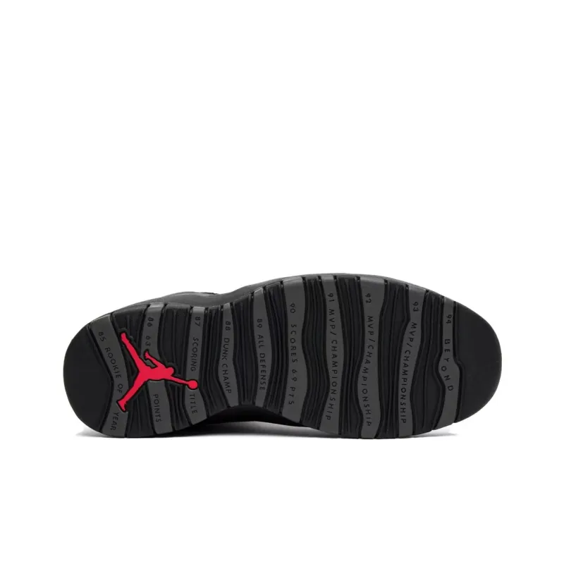 Jordan Air Jordan 10 Anti-Slip Wear-Resistant Mid-Top Vintage Basketball Shoes Unisex Gray-4