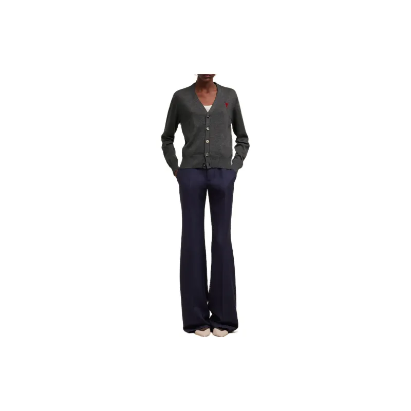 AMIPARIS Paris Ami De Coeur Logo Embroidered V Neck Cardigan-1