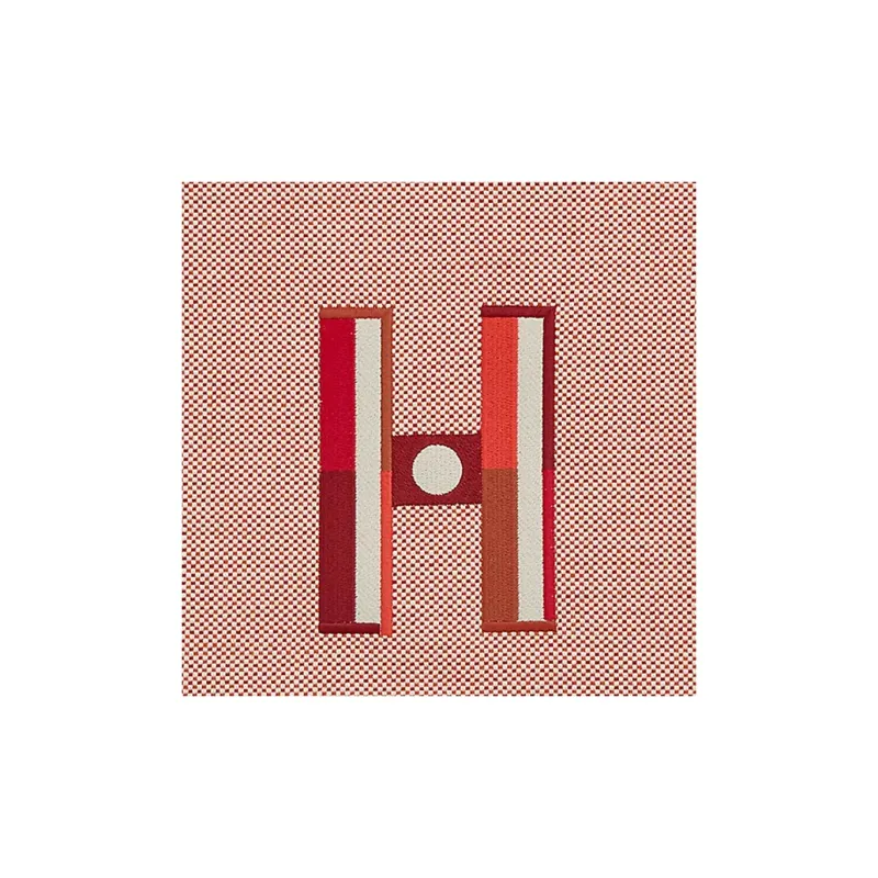 HERMES Cotton Storage Bag Clutch Tubas Women's Orange & Raspberry Red-2