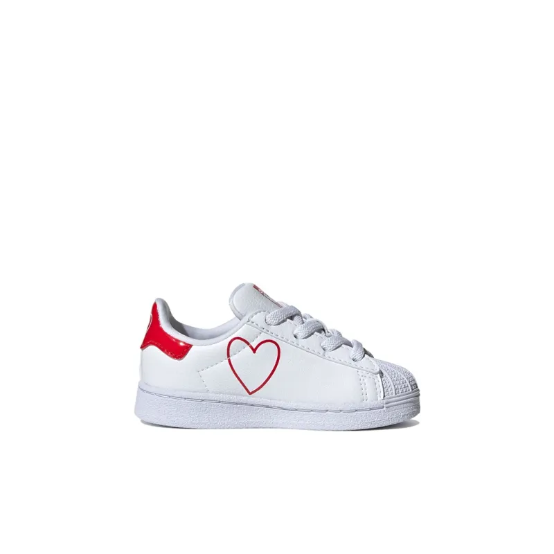 Adidas Originals Slip Resistant Low Top Toddler Shoes White Red Infant And Toddler-1