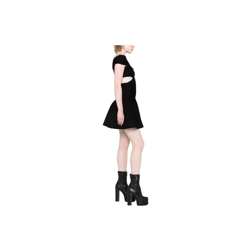 Alexander McQueen Off Shoulder Flared Dress-3