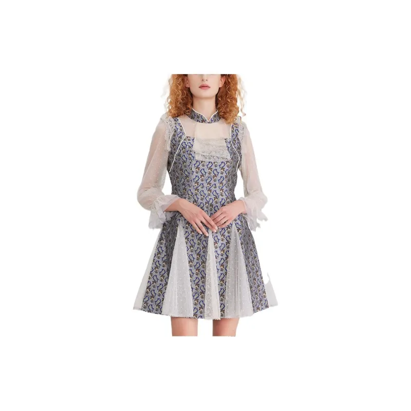 LULUALWAYS Princess Dress Dress Steel Blue-3