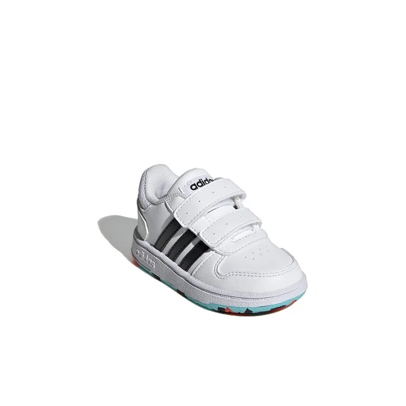 Adidas Neo Hoops 2.0 Abrasion Resistant Low Top Toddler Shoes White Black Infant And Toddler-2