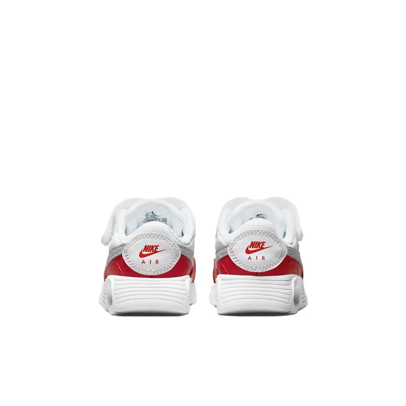 Nike Air Max SC Slip Resistant Cushioning Abrasion Resistant Low Top Running Shoes White Red Infant And Toddler-4