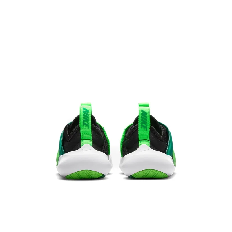 Nike Flex Advance Slip Resistant, Abrasion Resistant, Breathable Low Top Running Shoes Black Green Infant And Toddler-4