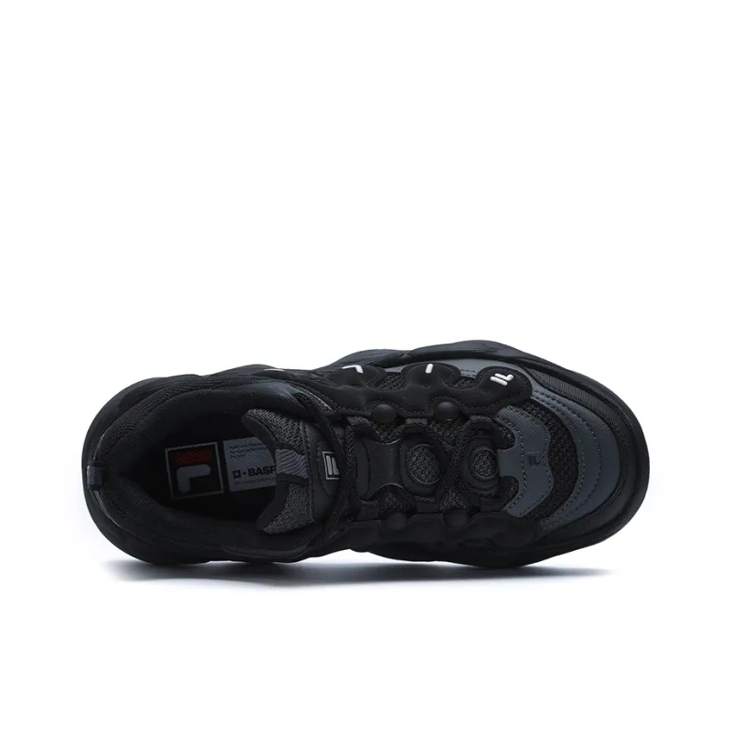 FILA PEASE Anti Slip Wear Resistant Low Top Casual Shoes Women's Black-3
