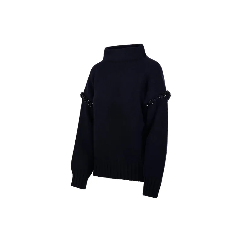 MaxMara Embellished High Neck Jumper-2