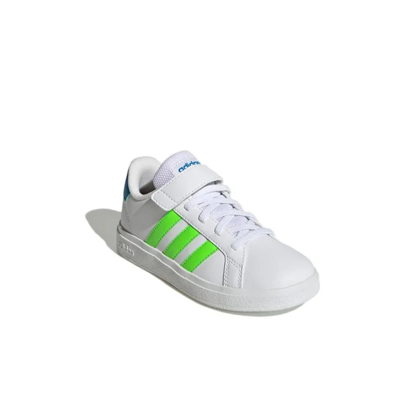 Adidas Neo GRAND COURT 2.0 EL K Abrasion Resistant Low Top Skateboard Shoes White Green Kids'-2
