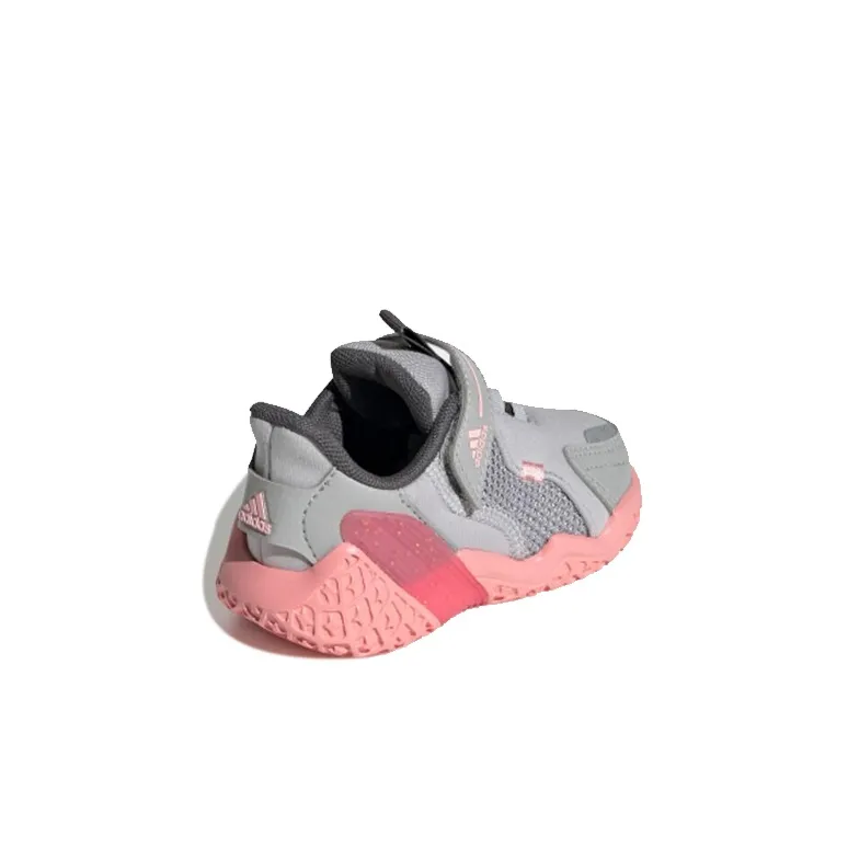 Adidas 4Uture Rnr El I Slip-Resistant Cushioning Wear-Resistant Low-Top Toddler Shoes Gray Pink Infant And Toddler-3