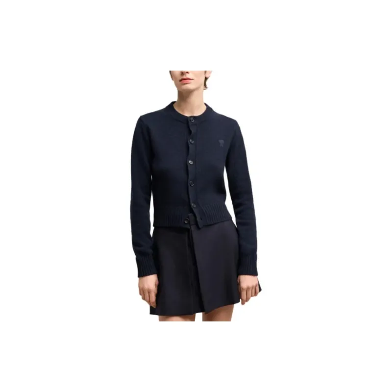 AMIPARIS Paris Ami De Coeur Logo Embroidered Knit Cardigan-1