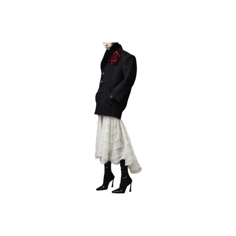 SAINT LAURENT Double breasted Wool Coat-2
