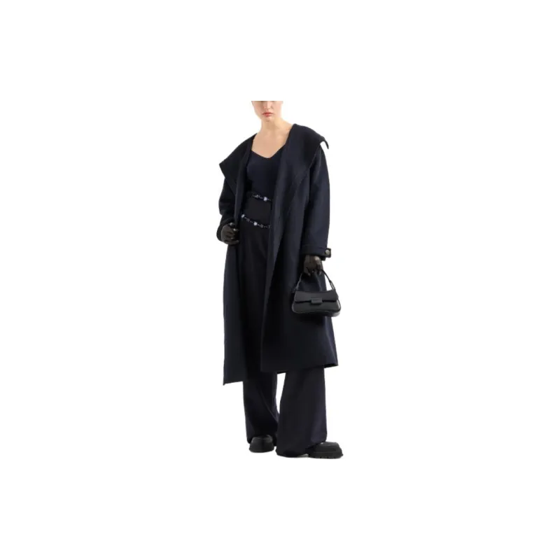 EMPORIO ARMANI Compact Double Wool blend Robe Coat-1