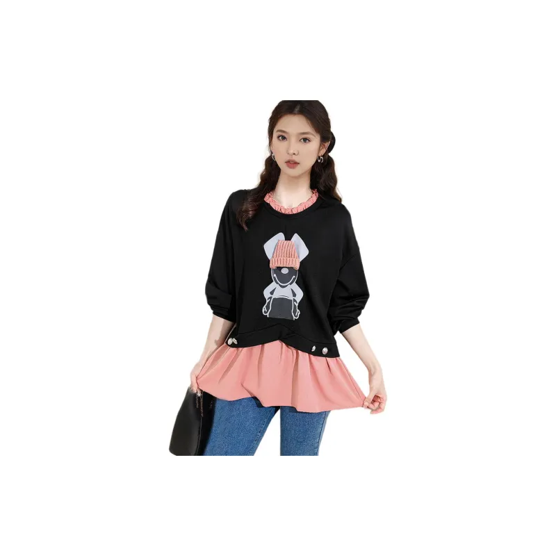 Wbwq Sweatshirt Women's Black & Pink-2