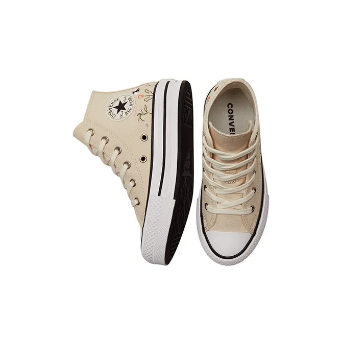 Converse Chuck Taylor All Star   Lift Platform High PS 'Floral Embroidery - Natural Ivory'-3