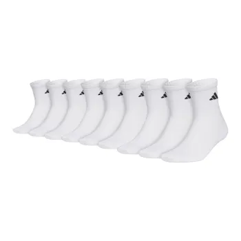 Adidas Mid Calf Socks Unisex 9 Double Loads White
