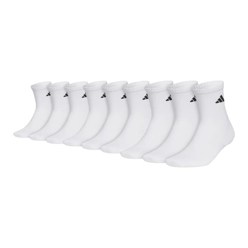 Adidas Mid Calf Socks Unisex 9 Double Loads White-0