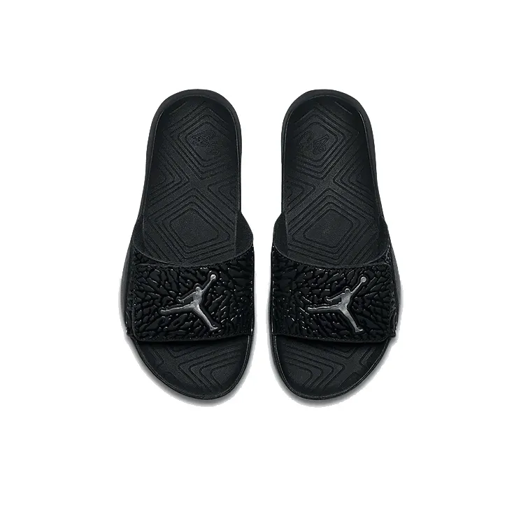 Air Jordan Hydro 7 V2 Burst Crack Black Slippers GS-2