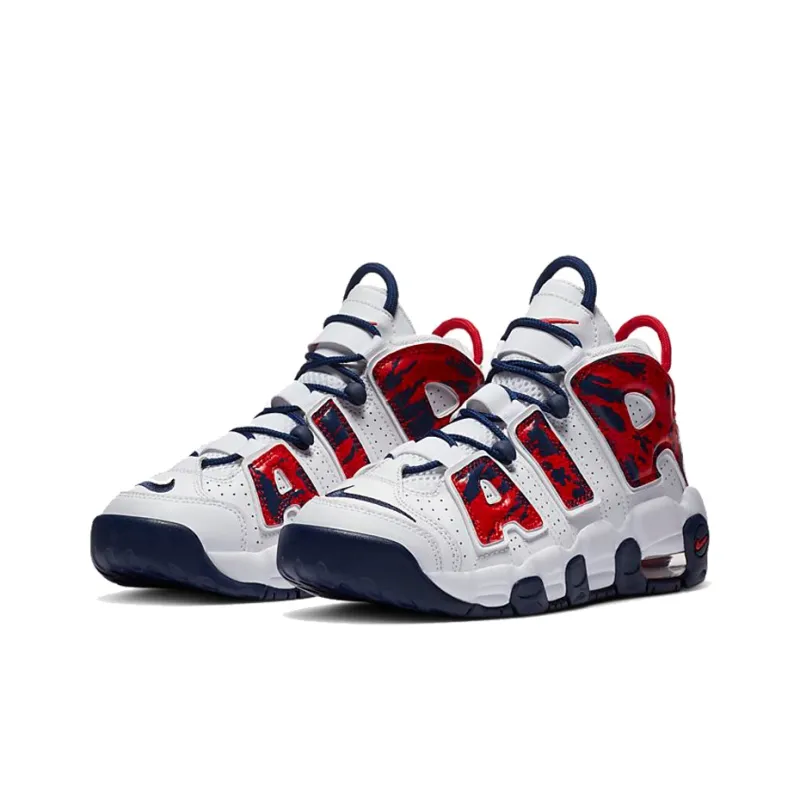 Nike Air More Uptempo White Blue Red Camo GS US Kids POIZON