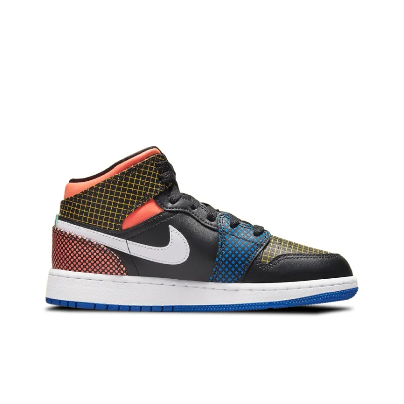 Jordan 1 Mid MMD Multi Color Grid GS-1