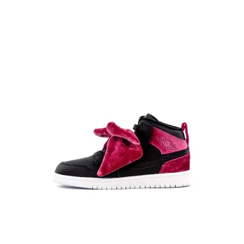 Jordan 1 Mid Bow PS Black Noble Red
