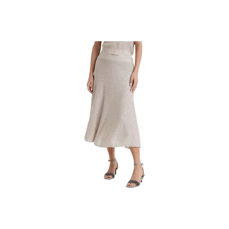 Brunello Cucinelli Sequin embellished Knitted Midi Skirt-2