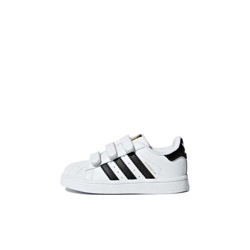 Adidas Originals Abrasion Resistant Breathable Low Top Kids' Skateboarding Shoes White Black Infant And Toddler-0